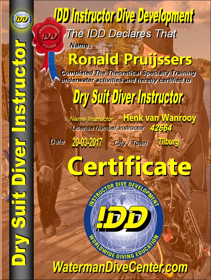 Ronald Pruijssers Dry Suit diver Instructor